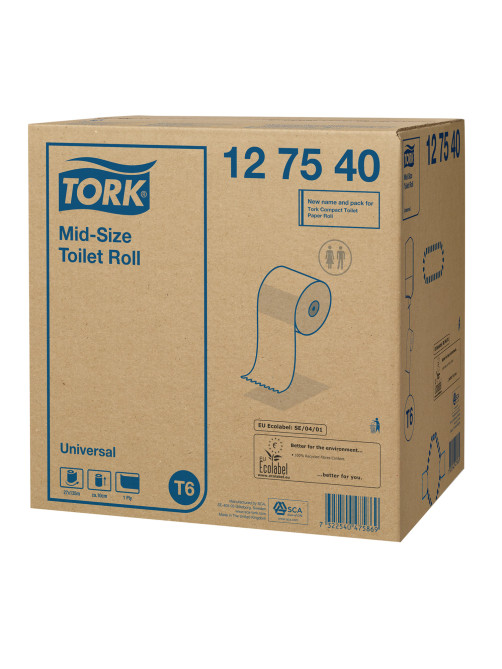 Бумага туалетная 135 м, Tellus/TORK (Система Т6) UNIVERSAL, КОМПЛЕКТ 27 рулонов, белая, 127540/127541