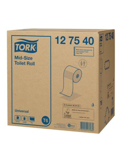 Бумага туалетная 135 м, Tellus/TORK (Система Т6) UNIVERSAL, КОМПЛЕКТ 27 рулонов, белая, 127540/127541
