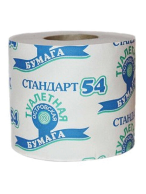 Бумага туалетная бытовая, 38 м, ОСТРОВСКАЯ, на втулке (эконом)