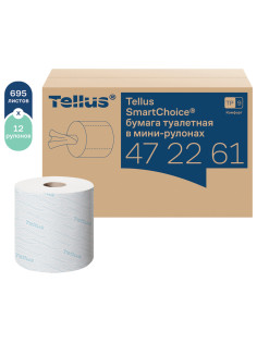 Бумага туалетная 118,2 м, Tellus/TORK (Система T9) SmartOne, ADVANCED, КОМПЛЕКТ 12 рулонов, 2-слойная, белая, 472261