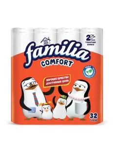 Бумага туалетная бытовая, спайка 32 шт., 2-слойная (32х14,8 м), FAMILIA COMFORT, белая, 5085067