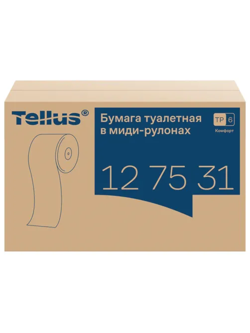 Бумага туалетная 100 м, Tellus/TORK (Система Т6) ADVANCED, КОМПЛЕКТ 27 рулонов, 2-слойная, белая, 127531, 127530/127531