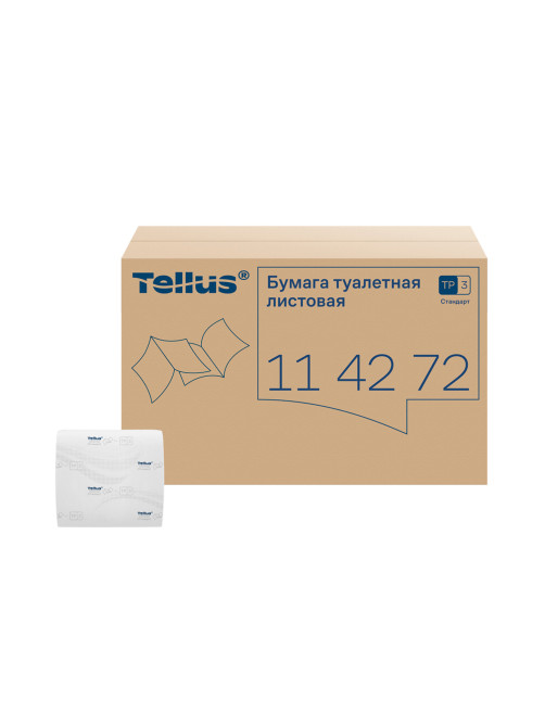 Бумага туалетная Tellus/TORK (Система Т3) UNIVERSAL, КОМПЛЕКТ 40 шт., листовая, 250 л., 11х23 см, 1-слойная, 114272