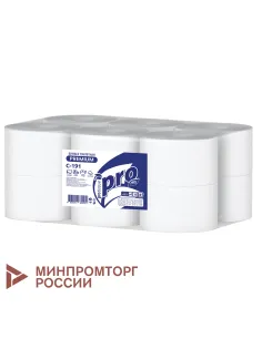 Бумага туалетная 170 метров, PROtissue (T2) PREMIUM, 2-слойная, белая, КОМПЛЕКТ 12 рулонов, С191
