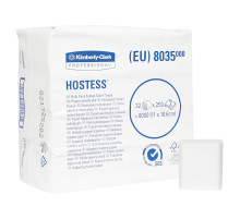 Бумага туалетная листовая KIMBERLY-CLARK Hostess КОМПЛЕКТ 32 шт., 250 листов, 18,6х11 см, 2-слойная, 8035