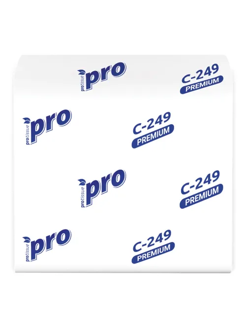 Бумага туалетная листовая 250 шт., PROtissue (T3) PREMIUM, 2-слойная, белая, 22,5х11 см, КОМПЛЕКТ 40 пачек, C249, С249
