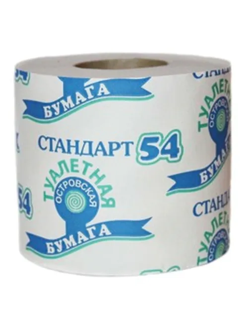 Бумага туалетная бытовая, 38 м, ОСТРОВСКАЯ, на втулке (эконом)