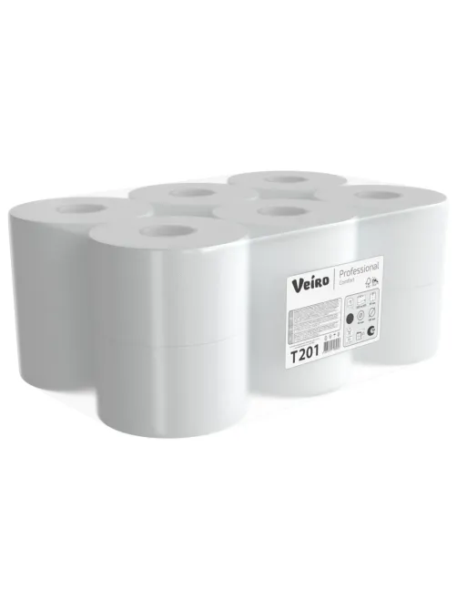 Бумага туалетная 200 м, VEIRO Professional (Система T2), КОМПЛЕКТ 12 шт., COMFORT, T201