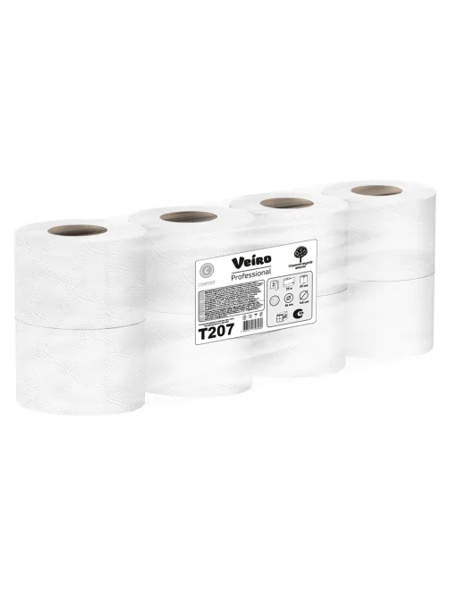 Бумага туалетная 25 м, VEIRO Professional (Система T4), КОМПЛЕКТ 48 шт., Comfort, 2-слойная, T207