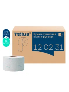 Бумага туалетная 170 метров, Tellus/TORK (Система T2) ADVANCED, КОМПЛЕКТ 12 рулонов, 2-слойная, белая, 120231