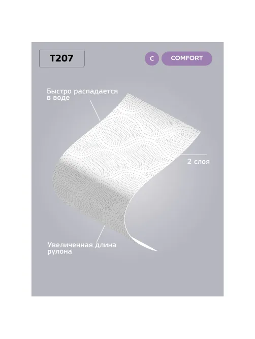 Бумага туалетная 25 м, VEIRO Professional (Система T4), КОМПЛЕКТ 48 шт., Comfort, 2-слойная, T207