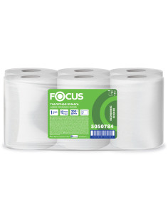 Бумага туалетная 200 м, FOCUS (система Т2) Eco Jumbo, 1 слой, цвет белый, КОМПЛЕКТ 12 рулонов, 5050784