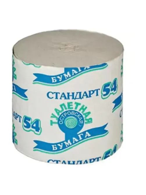 Бумага туалетная бытовая, 54 м, ОСТРОВСКАЯ, без втулки (эконом)