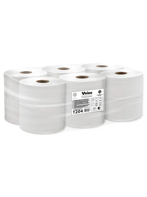 Бумага туалетная 170 м, VEIRO Professional (Система T2), КОМПЛЕКТ 12 шт., Comfort, 2-слойная, T204