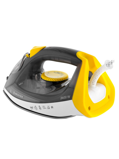 Утюг BRAYER BR4003GY, 2400 Вт, керамическое покрытие, самоочистка, антикапля, антинакипь, автоотключение, серый