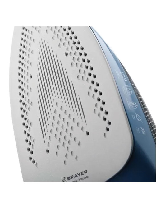 Утюг BRAYER BR4002, 2400 Вт, керамическое покрытие, самоочистка, антикапля, антинакипь, голубой