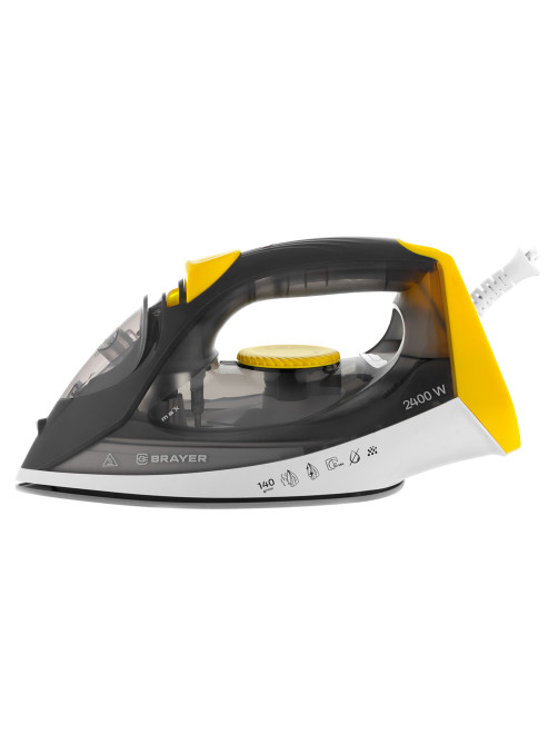 Утюг BRAYER BR4003GY, 2400 Вт, керамическое покрытие, самоочистка, антикапля, антинакипь, автоотключение, серый