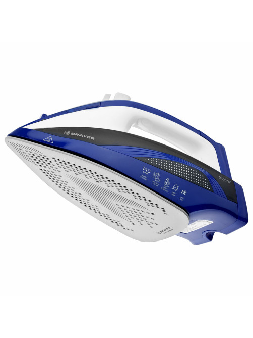 Утюг BRAYER BR4002BL, 2400 Вт, керамическое покрытие, самоочистка, антикапля, антинакипь, синий