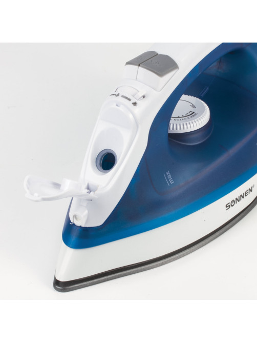 Утюг SONNEN SI-237A, 1800 Вт, антипригарное покрытие, синий/белый, 453504