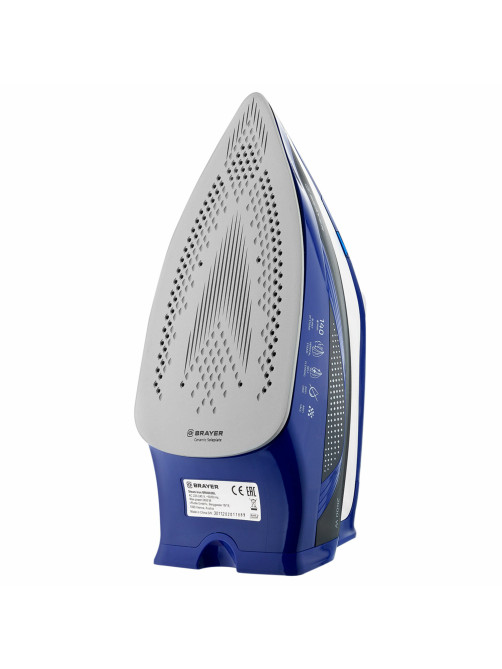 Утюг BRAYER BR4002BL, 2400 Вт, керамическое покрытие, самоочистка, антикапля, антинакипь, синий