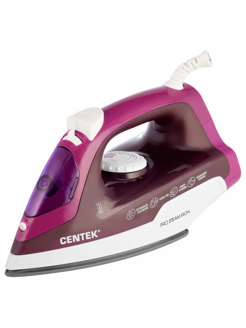 Утюг CENTEK CT-2348, 1800 Вт, антипригарное покрытие, антикапля, антинакипь, фиолетовый, CT-2348 VIOLET