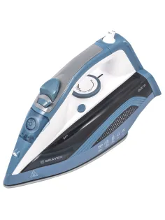 Утюг BRAYER BR4002, 2400 Вт, керамическое покрытие, самоочистка, антикапля, антинакипь, голубой