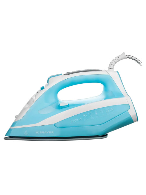 Утюг BRAYER BR4000, 2600 Вт, керамическое покрытие, самоочистка, антикапля, автоотключение, голубой