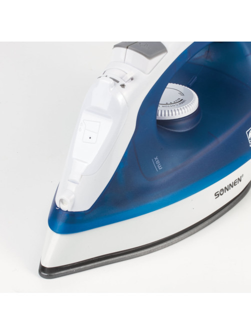 Утюг SONNEN SI-237A, 1800 Вт, антипригарное покрытие, синий/белый, 453504