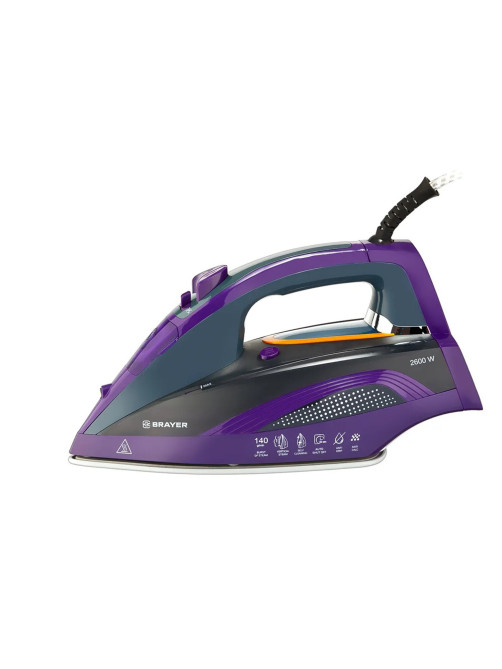 Утюг BRAYER BR4001, OneTemp, 2600 Вт, керамическое покрытие, самоочистка, антикапля, автоотключение, антинакипь