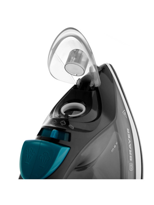 Утюг BRAYER BR4008, 2400 Вт, керамическое покрытие, автоотключение, самоочистка, антикапля, серый