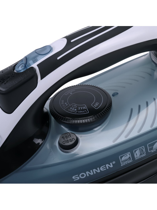 Утюг паровой SONNEN SI-2283, 2400 Вт, керамическое покрытие, антикапля, антинакипь, cиний, 456995