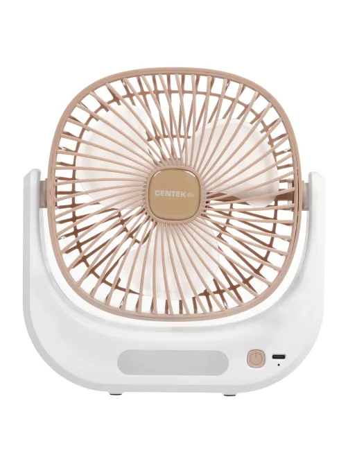 Вентилятор настольный CENTEK CT-5041, USB-питание, 3 режима, LED-подсветка, d=10 см, 5 Вт, белый