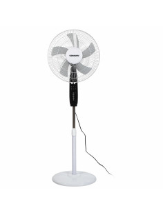Вентилятор напольный, 3 режима, пульт ДУ, SONNEN TF-45W-40-520, d=40 см, 45 Вт, белый, 454788