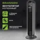 Вентилятор колонный BRASSON (БРАССОН) BTF08-B, 60 Вт, 90 см, сенсор, ТИХИЙ, 3 скорости, пульт ДУ, черный, 457788
