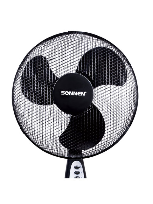 Вентилятор напольный SONNEN FS40-A55, d=40 см, 45 Вт, 3 скоростных режима, таймер, черный, 451035