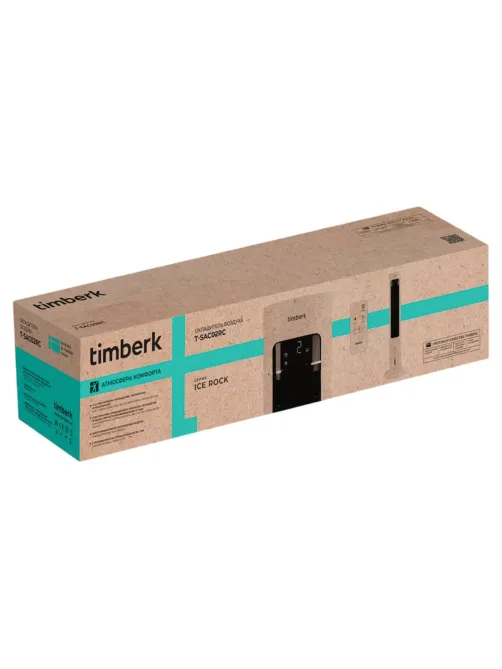 Охладитель воздуха колонный TIMBERK T-SAC02RC, 4 в 1, 3 режима, 50 Вт, бак 3 л, пульт ДУ, дисплей, белый
