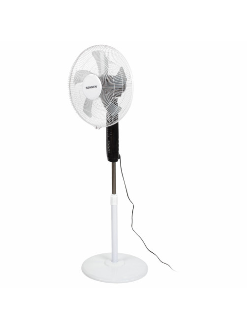 Вентилятор напольный, 3 режима, пульт ДУ, SONNEN TF-45W-40-520, d=40 см, 45 Вт, белый, 454788