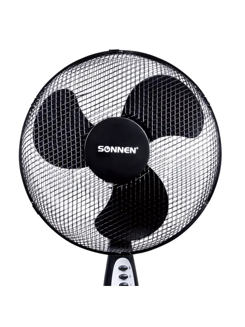 Вентилятор напольный SONNEN FS40-A55, d=40 см, 45 Вт, 3 скоростных режима, таймер, черный, 451035