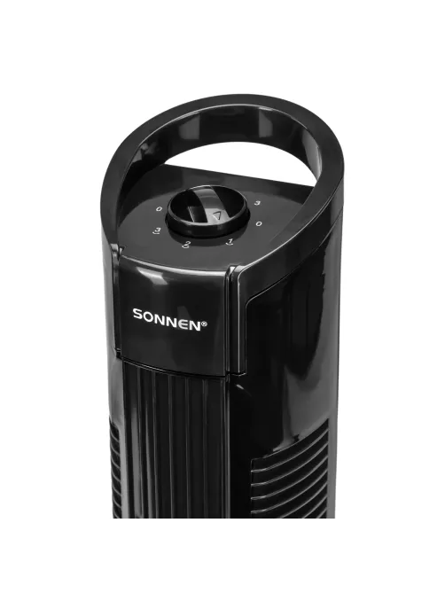 Вентилятор колонный SONNEN TF08-MF, 50 Вт, 78,5 см, ТИХИЙ, 3 скорости, вращение, черный, 457790