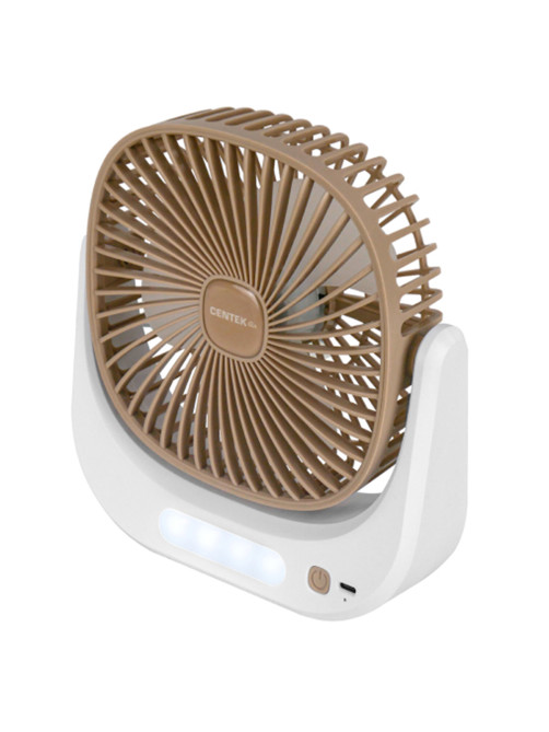 Вентилятор настольный CENTEK CT-5041, USB-питание, 3 режима, LED-подсветка, d=10 см, 5 Вт, белый