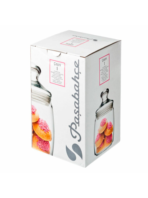 Банка для сыпучих продуктов, с крышкой, 920 мл, стекло, PASABAHCE 