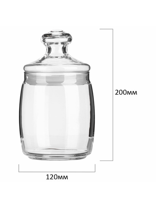 Банка для сыпучих продуктов, с крышкой, 920 мл, стекло, PASABAHCE 