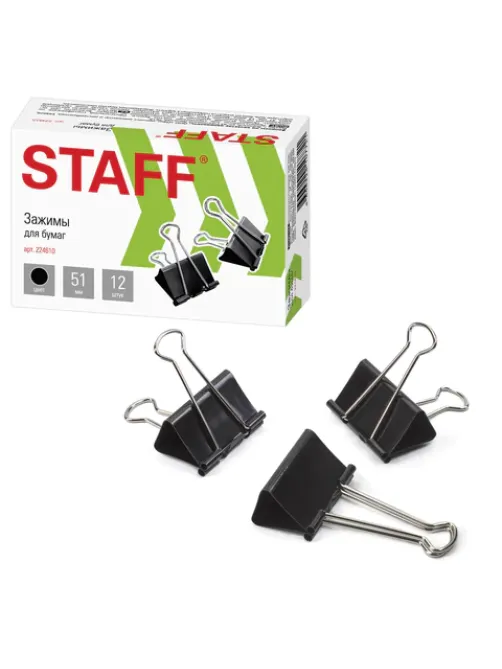 Зажимы для бумаг большие STAFF 