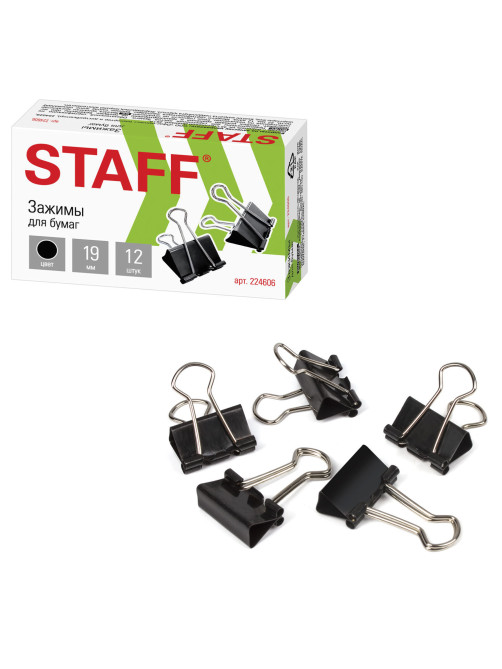 Зажимы для бумаг STAFF 
