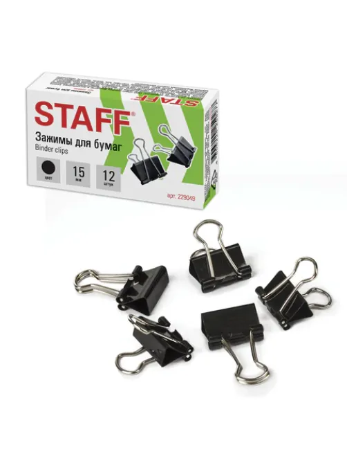 Зажимы для бумаг STAFF 