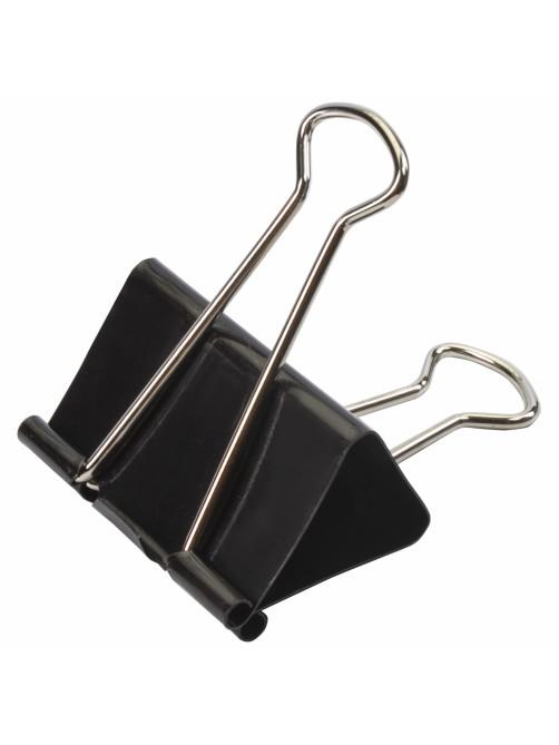 Зажимы для бумаг ОФИСНАЯ ПЛАНЕТА,КОМПЛЕКТ 12 шт., 51 мм, на 230 листов, черные, картонная коробка, 222002