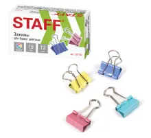 Зажимы для бумаг STAFF 