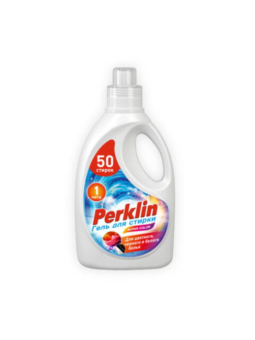 Гель для стирки для всех типов тканей, 50 стирок, 1 л, PERKLIN (ПЕРКЛИН) SUPER COLOR, 609778