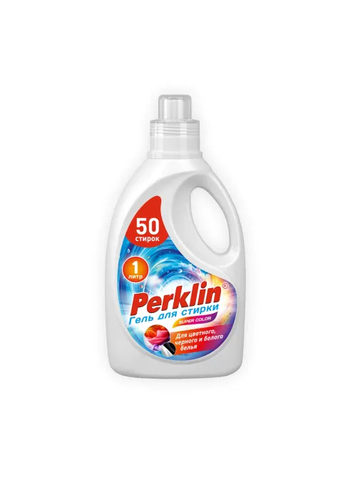 Гель для стирки для всех типов тканей, 50 стирок, 1 л, PERKLIN (ПЕРКЛИН) SUPER COLOR, 609778