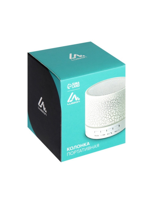 Портативная колонка Luazon LAB-04, с подсветкой, Bluetooth, USB, microSD, microUSB, МИКС